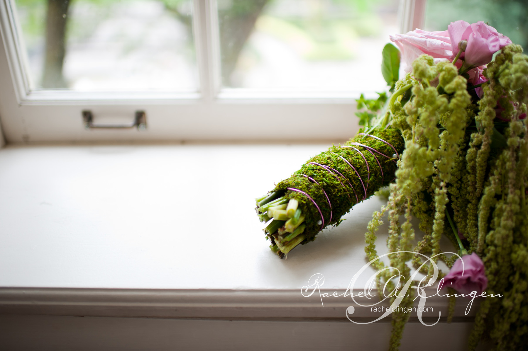 Bouquet details Moss Wrapped Stems
