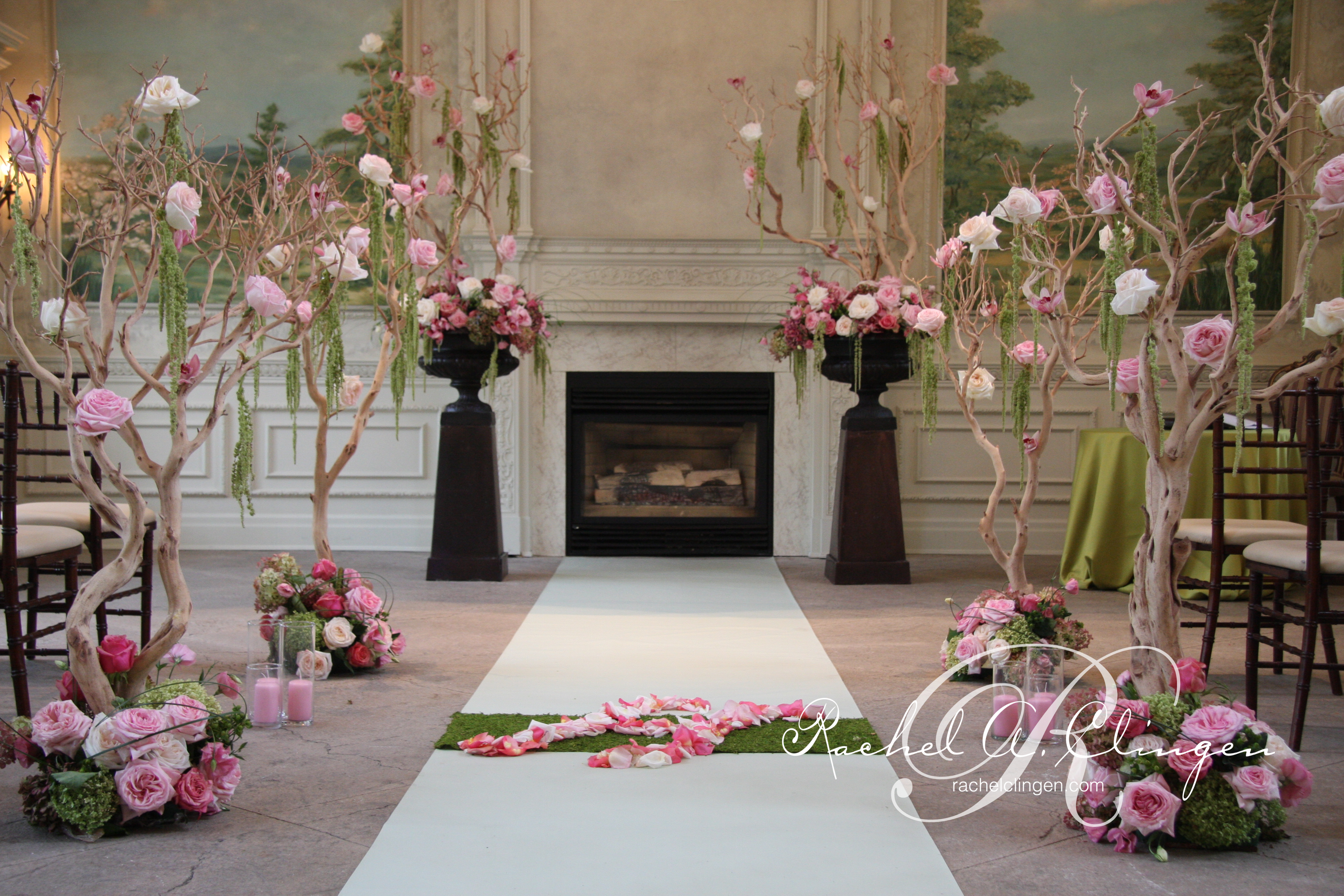 Wedding Ceremony Flowers At Graydon Hall Toronto Aisle decor and flowers