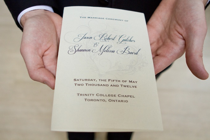 Wedding program