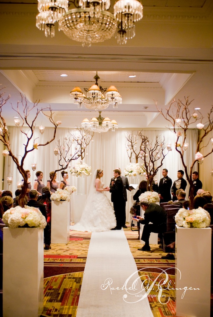 Wedding Ceremony Decor By Rachel A. Clingen manzanita trees