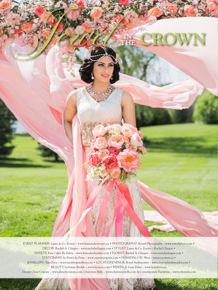 A luxurious indian wedding at Toronto's Royal Ambassador Centre featured in Lavish Dulhan Magazine.