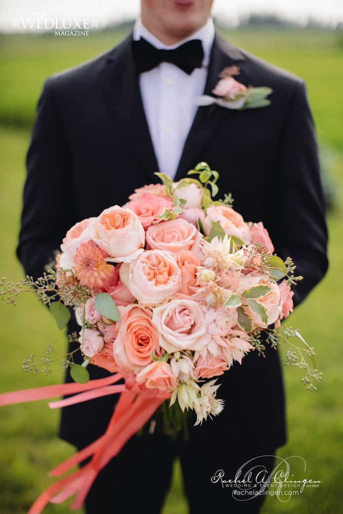 Peach Coral Bridal Flowers Toronto