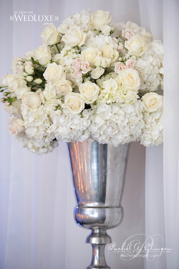 White Silver Wedding Decor Flowers Toronto