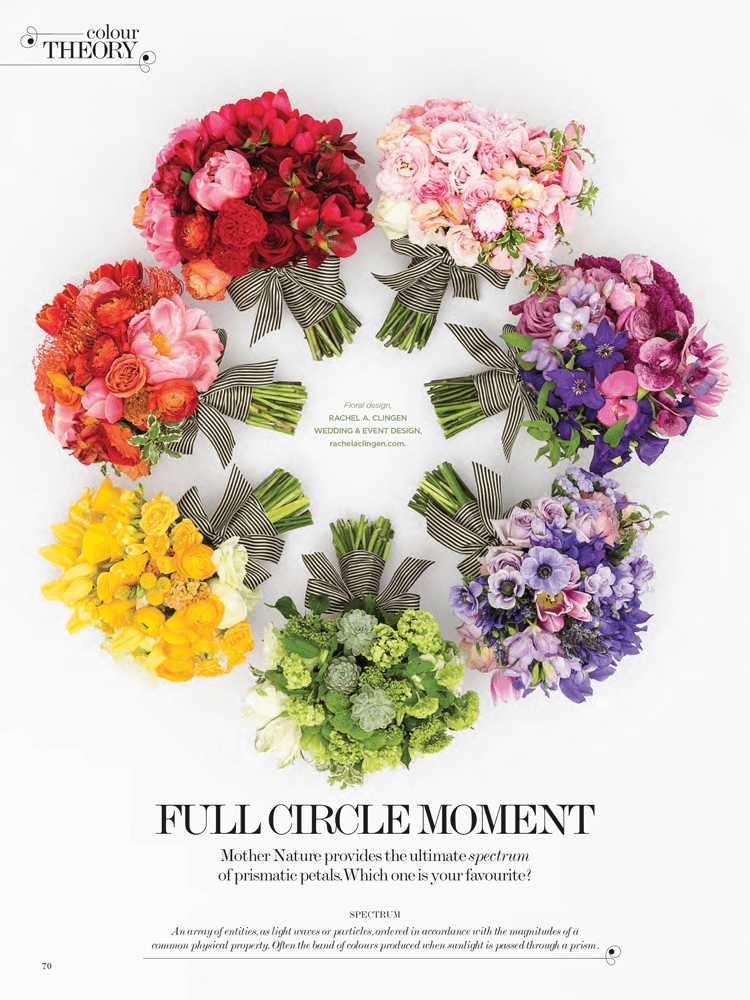 WedLuxe Wedding Creative Feature - Colour Theory by Rachel A. Clingen