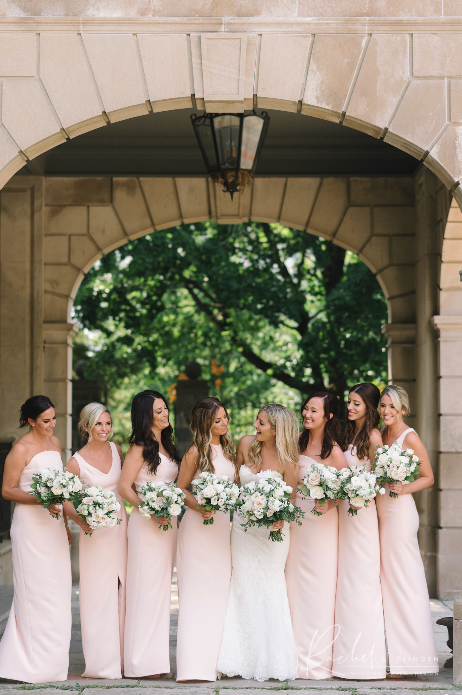 bridal pink bridesmaids dresses