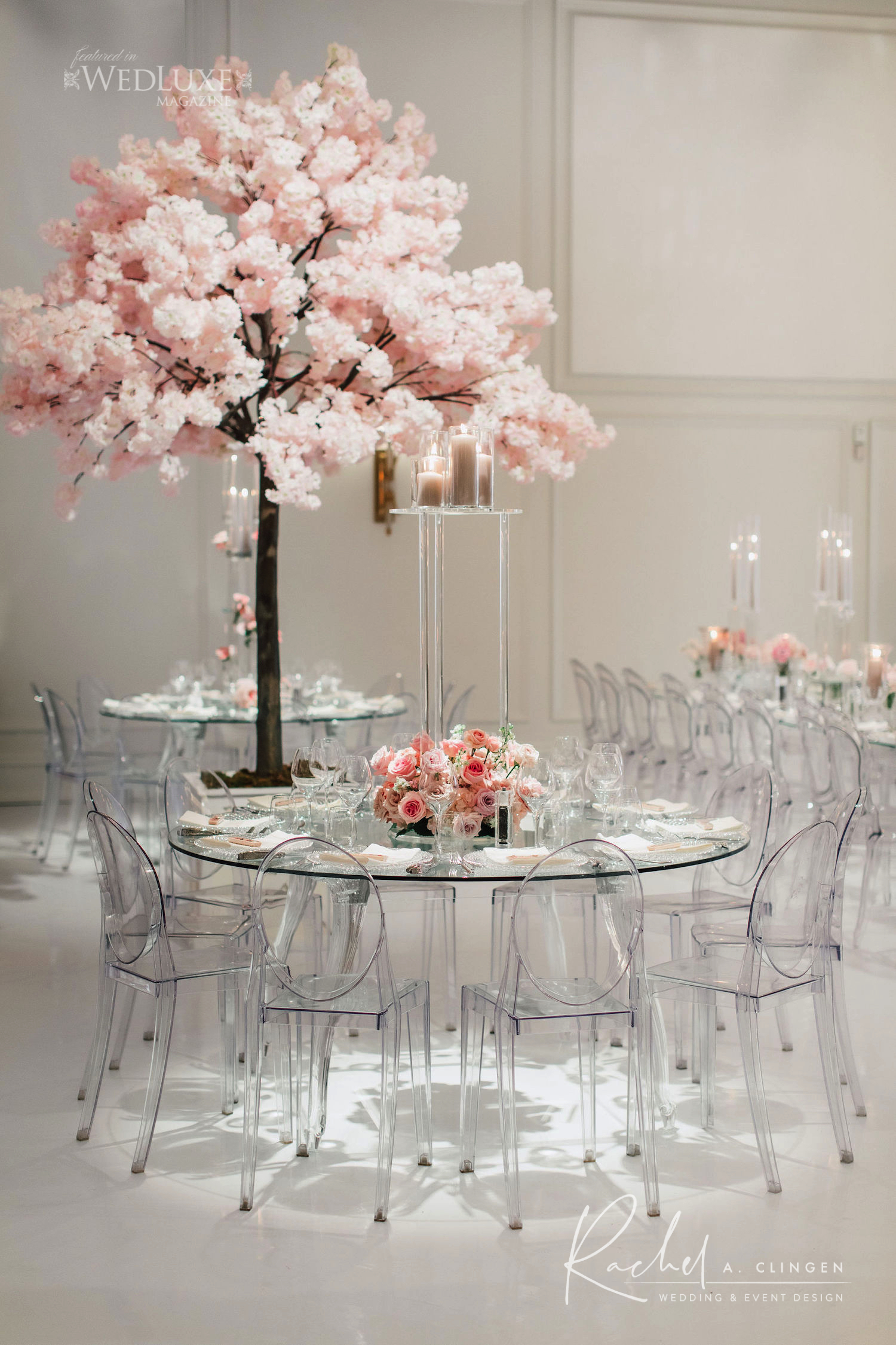 pink flower trees arlington estate wedding