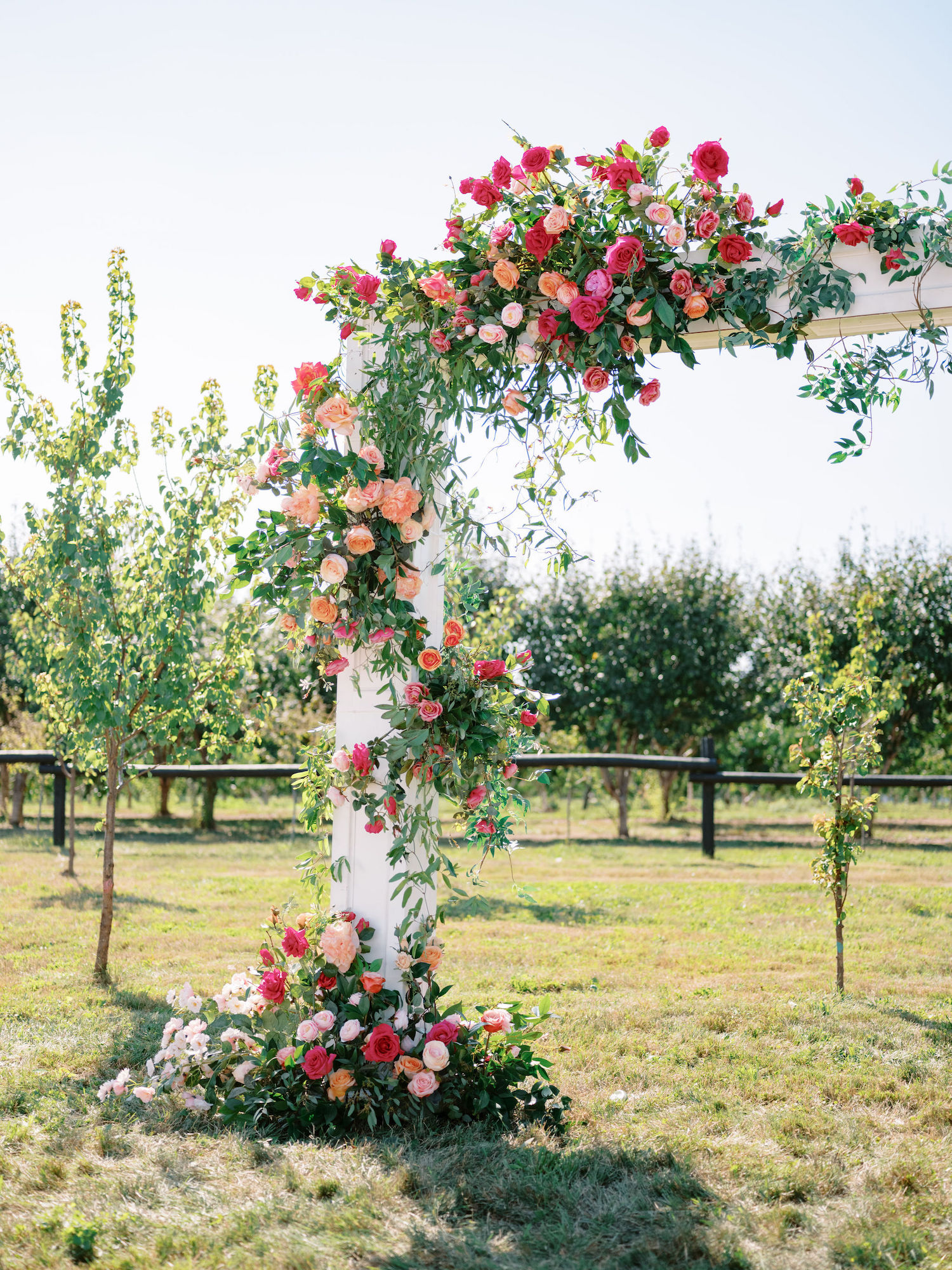 vineyard wedding flowers arch