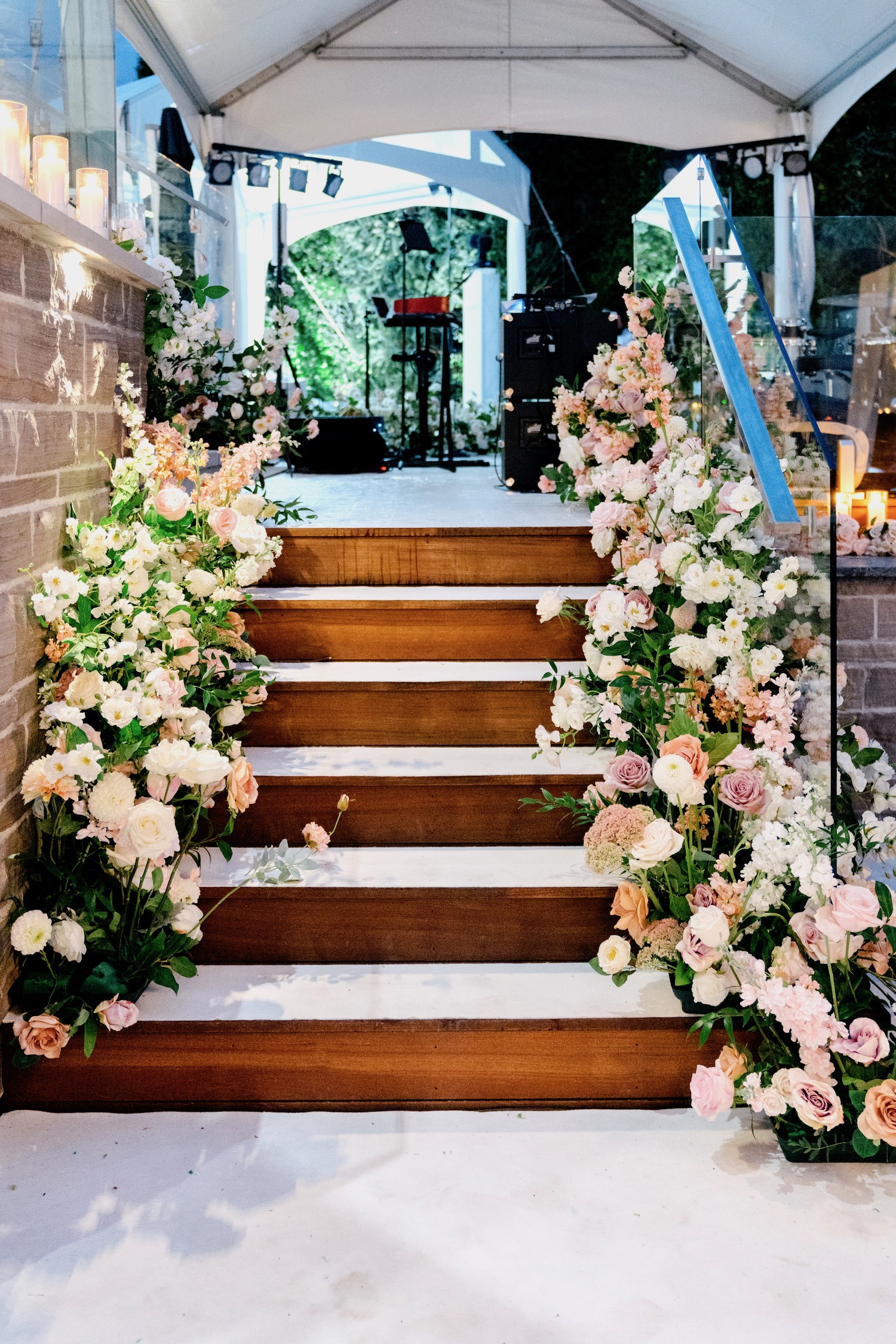 staircase flowers
