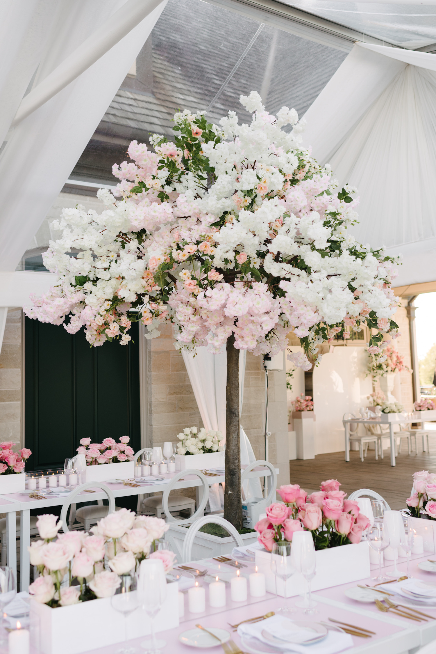 pink ombre wedding