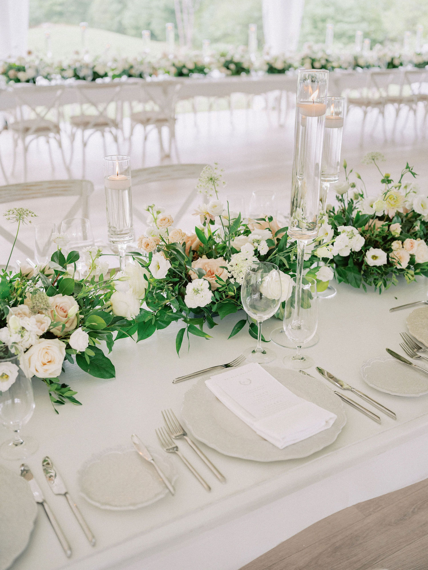 gallery table flowers tent wedding