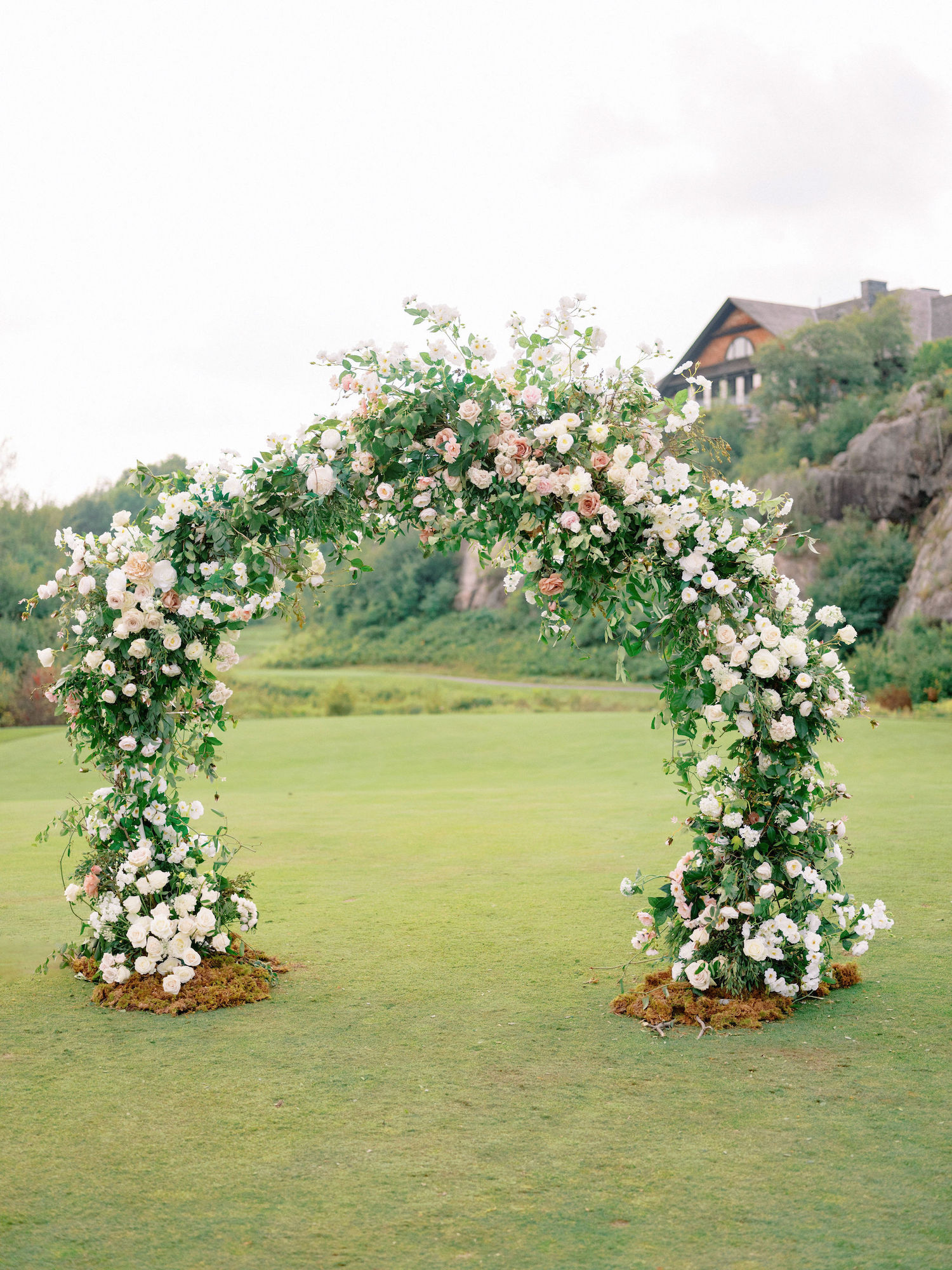 wedding flower arch muskoka bay