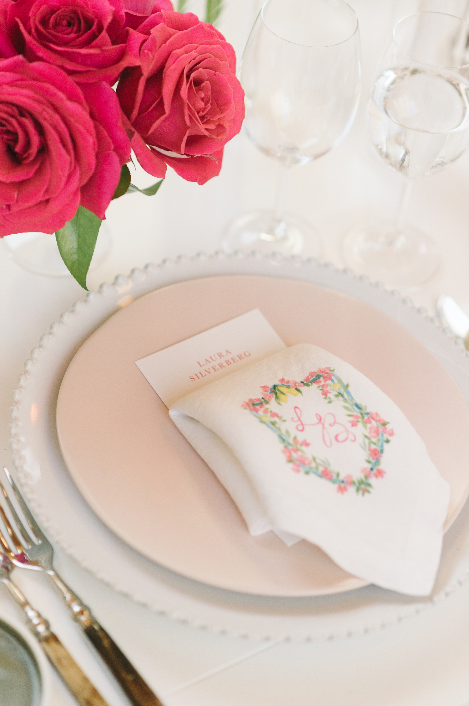 napkins wedding pinks