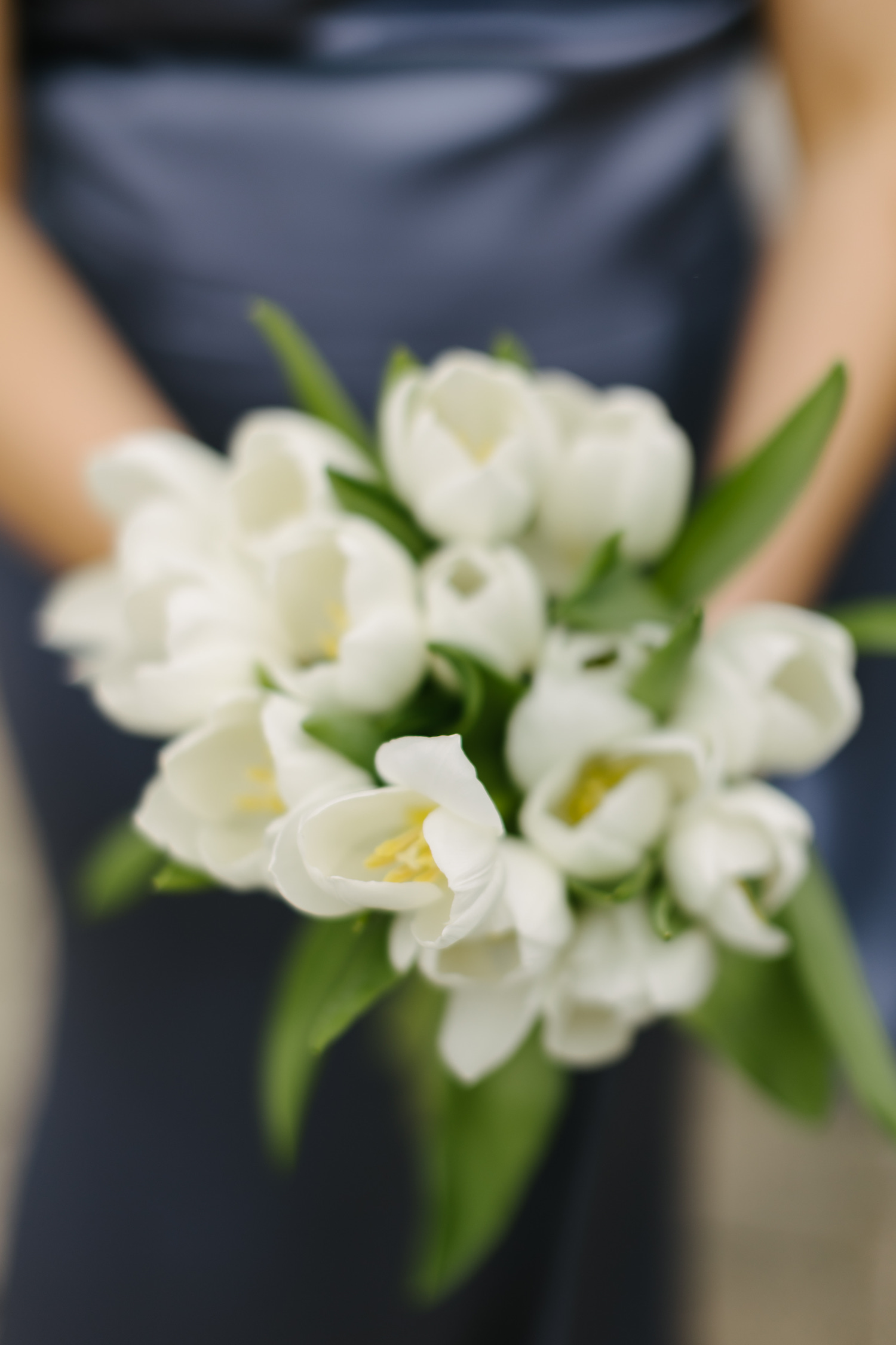 white tulip bridesmaid bouqet 1