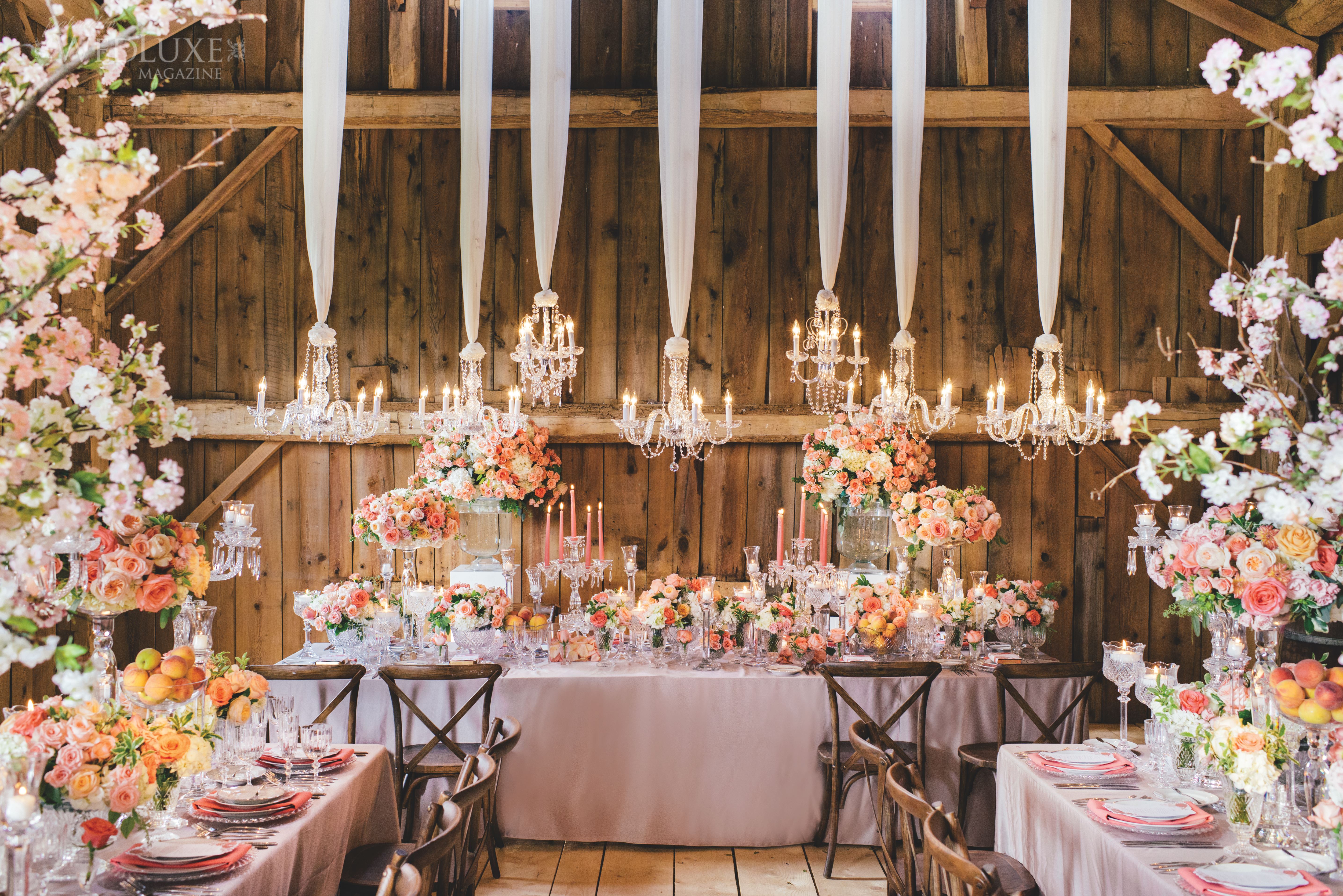 luxury farm wedding decor flowers