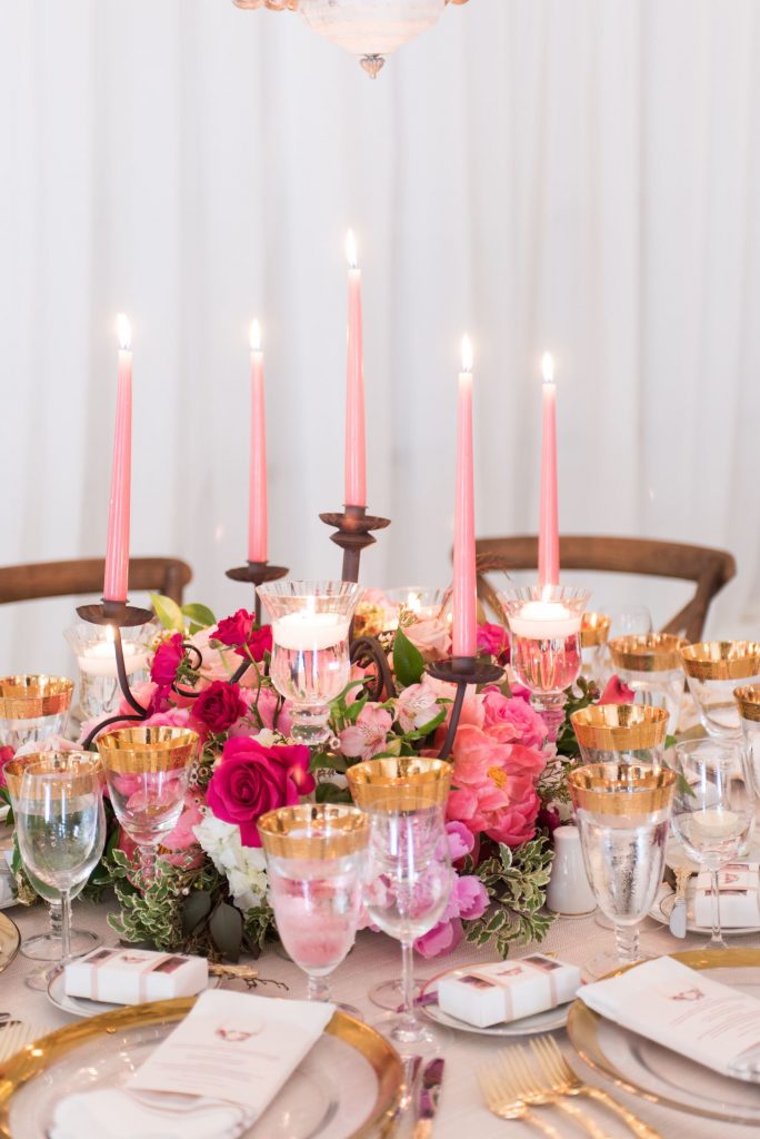 luxury wedding flowers coral centrepieces