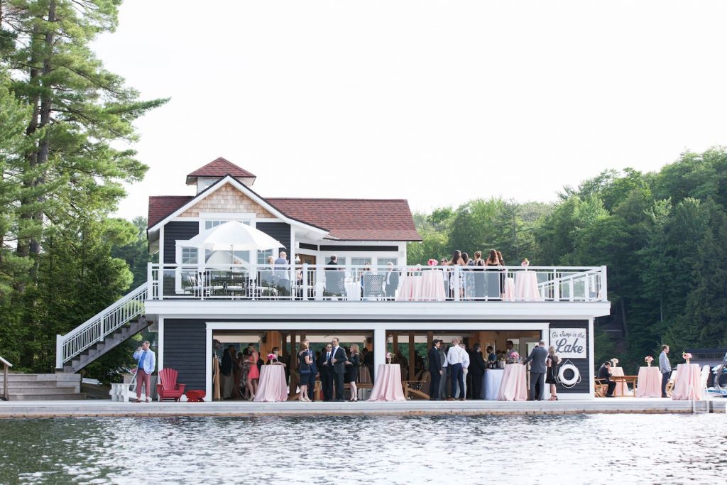 muskoka wedding boat house