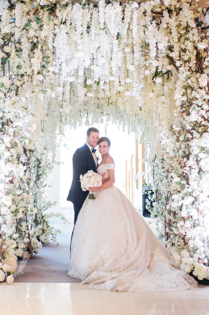 luxury wedding toronto flower tunnel