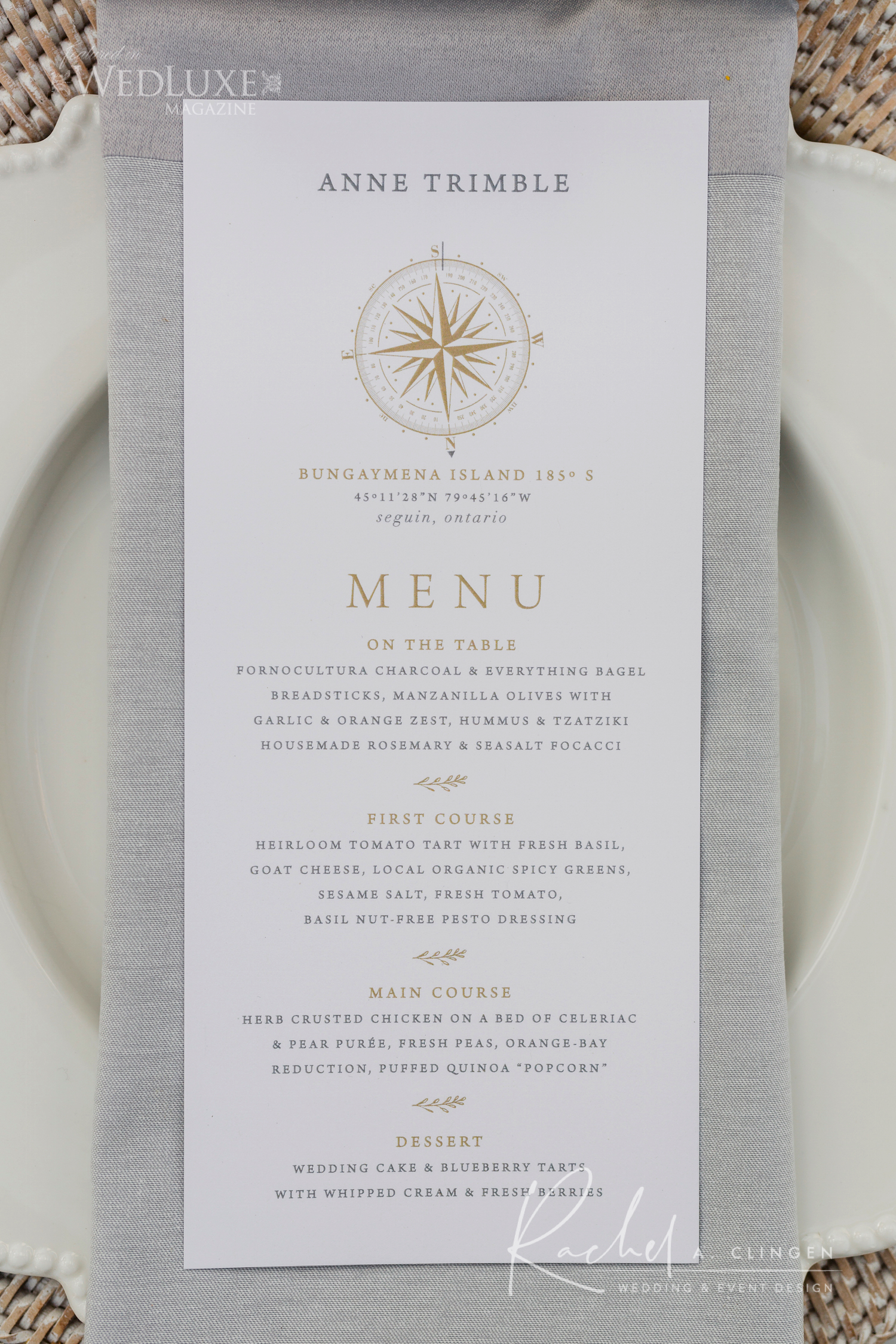 muskoka wedding menu imp