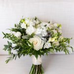 white bridal bouquet grey accents imp