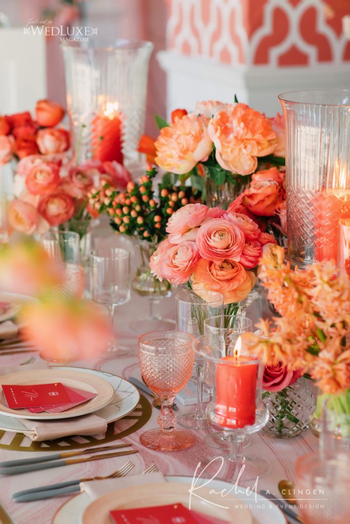 coral pink wedding decor toronto imp