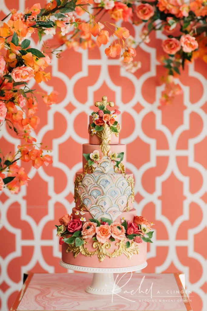 coral wedding cake toront imp