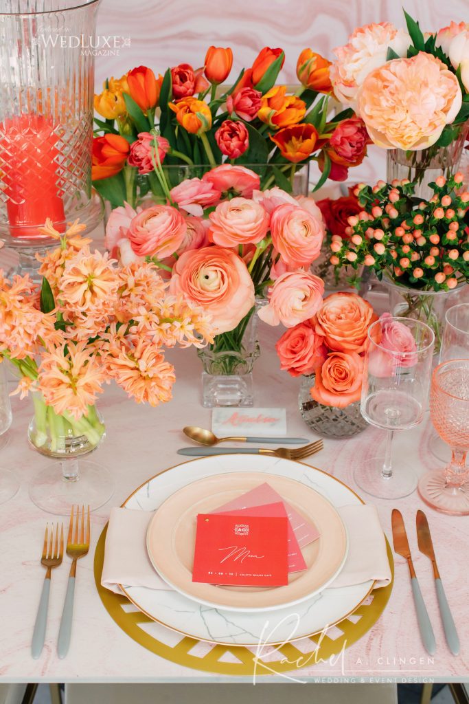 coral wedding flowers toronto placesetting imp