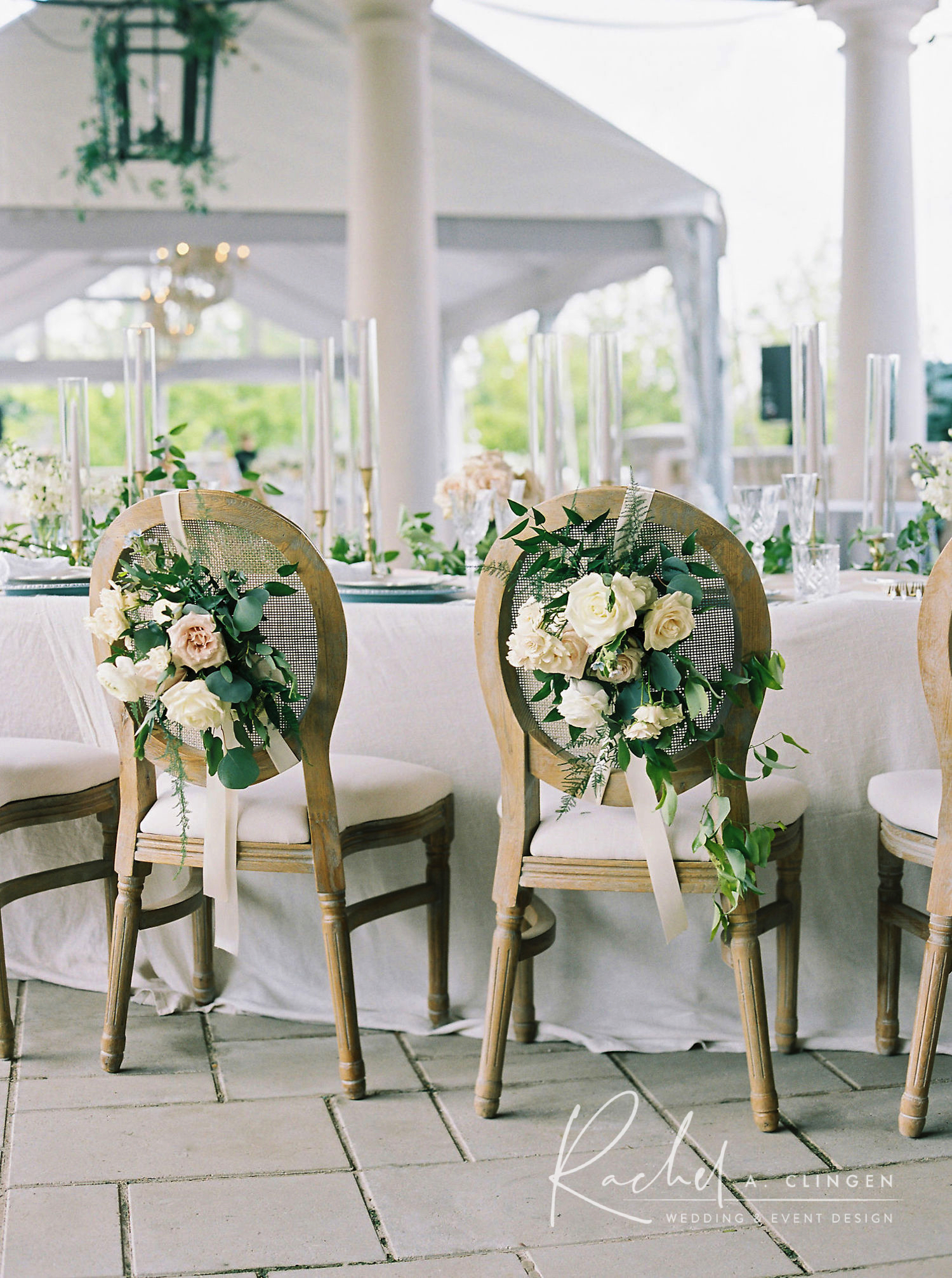 bride groom chair flowers