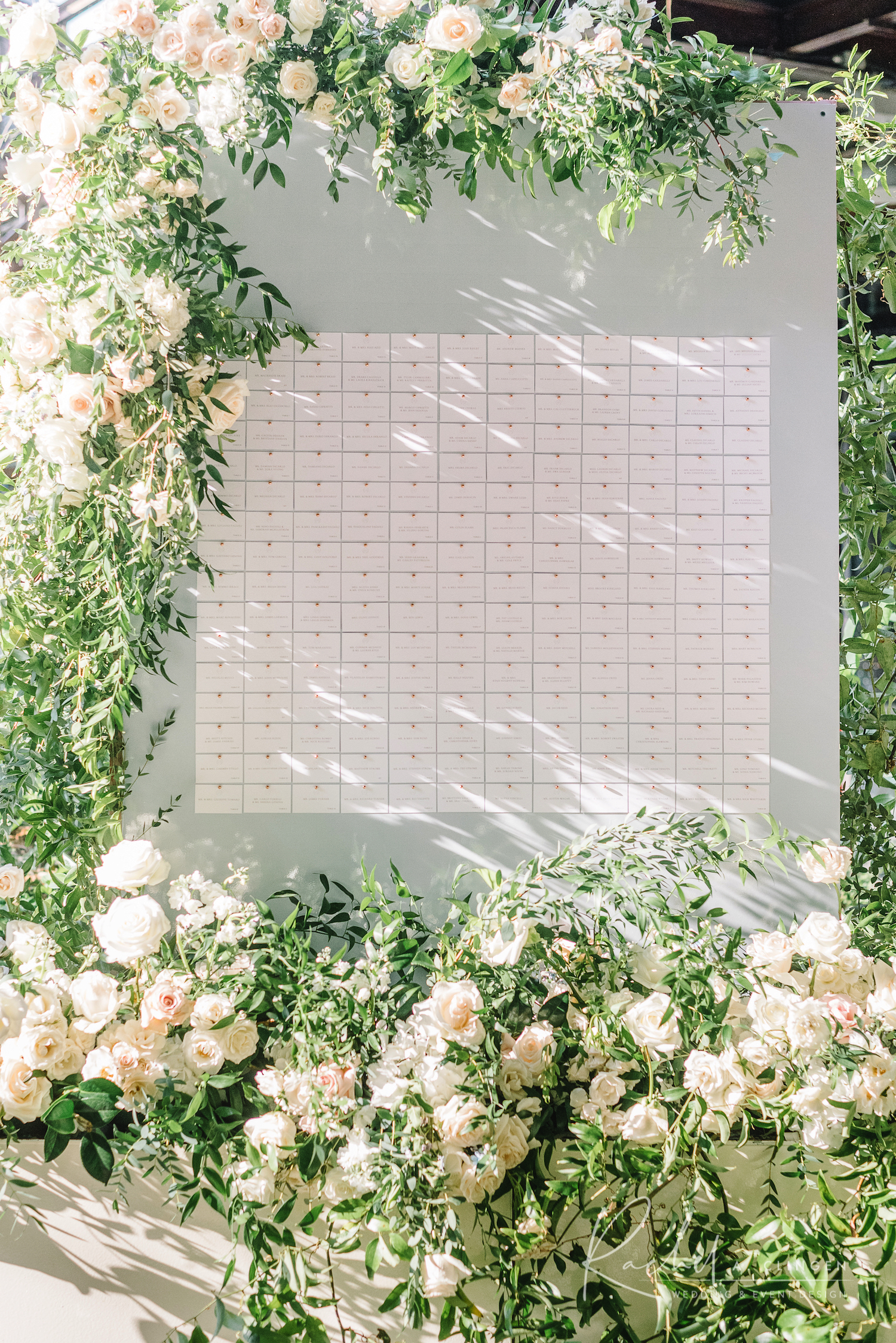 pretty seating chart flowers