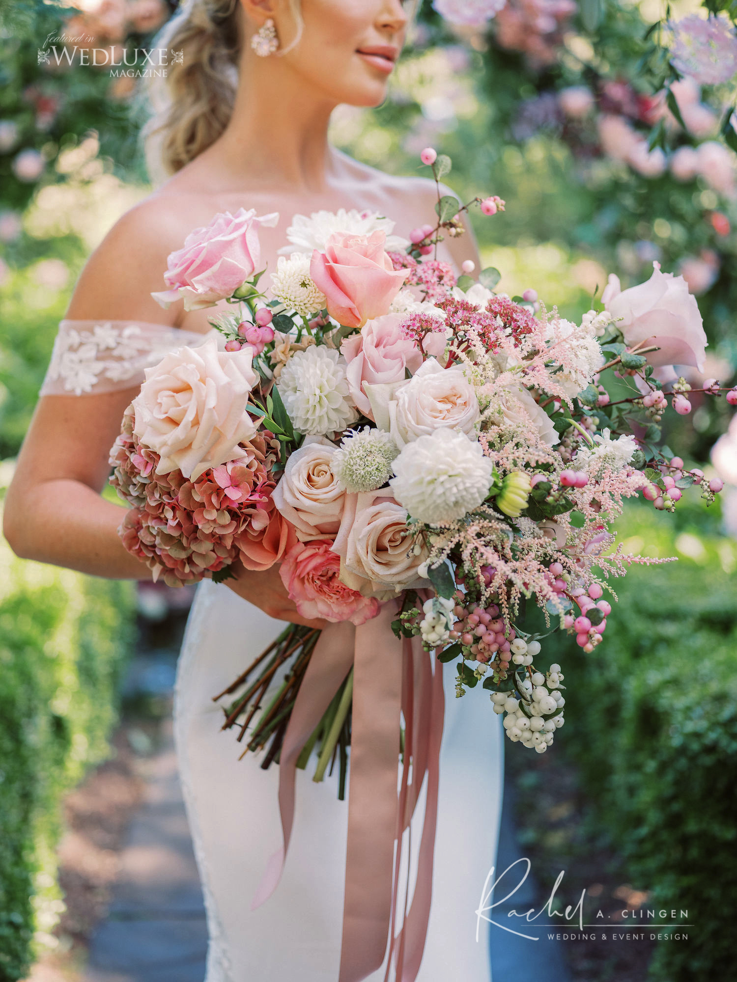 pink ivory blush wedding bouquet