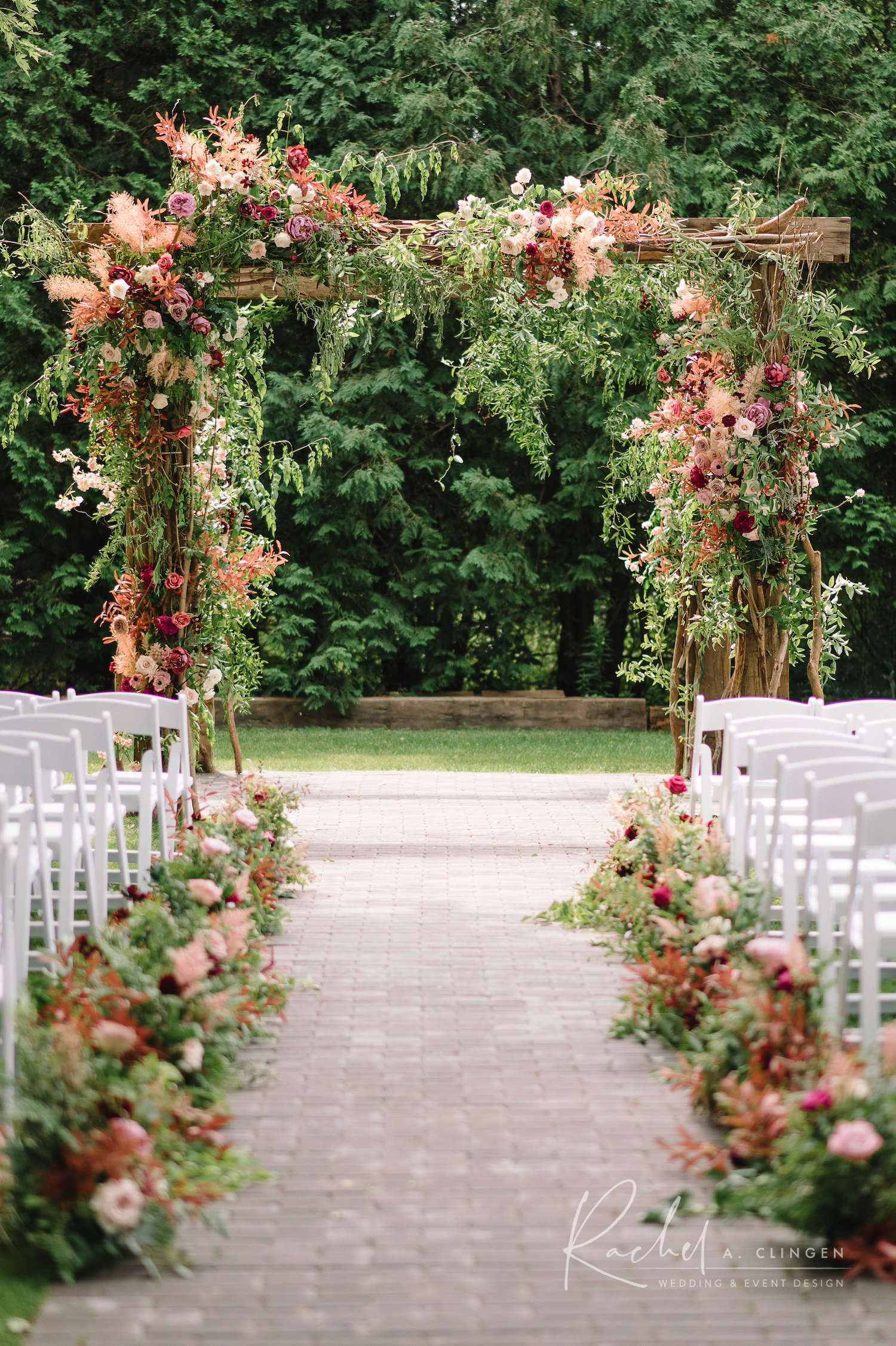 roseville estate wedding ceremony arch