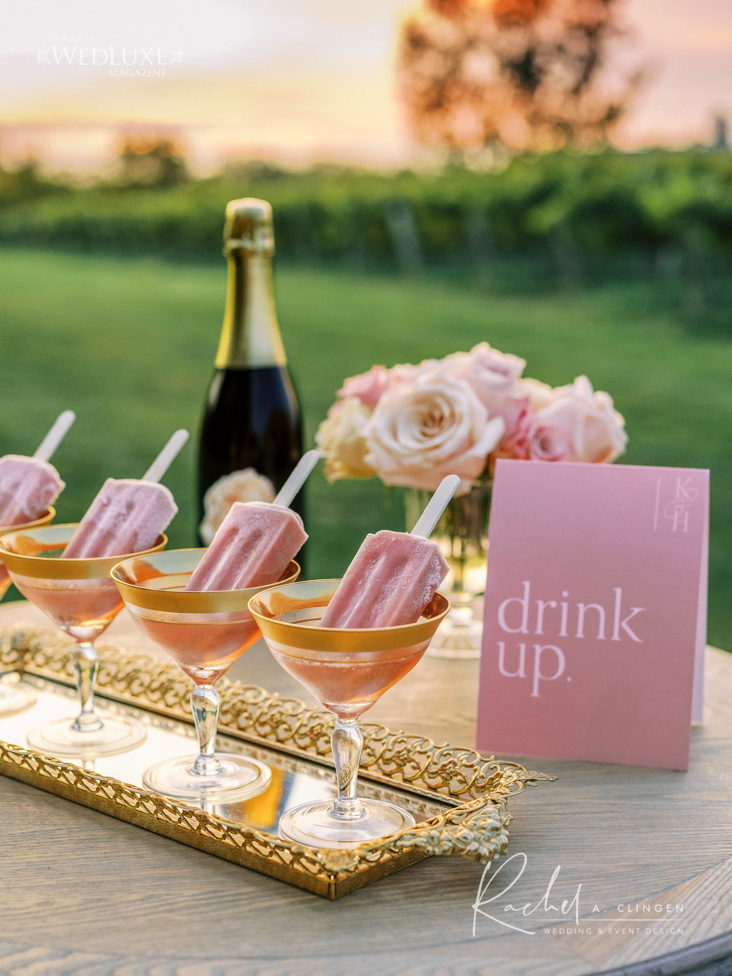 signature cocktail wedding pink