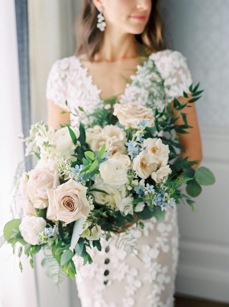 hint of blue wedding bouquet