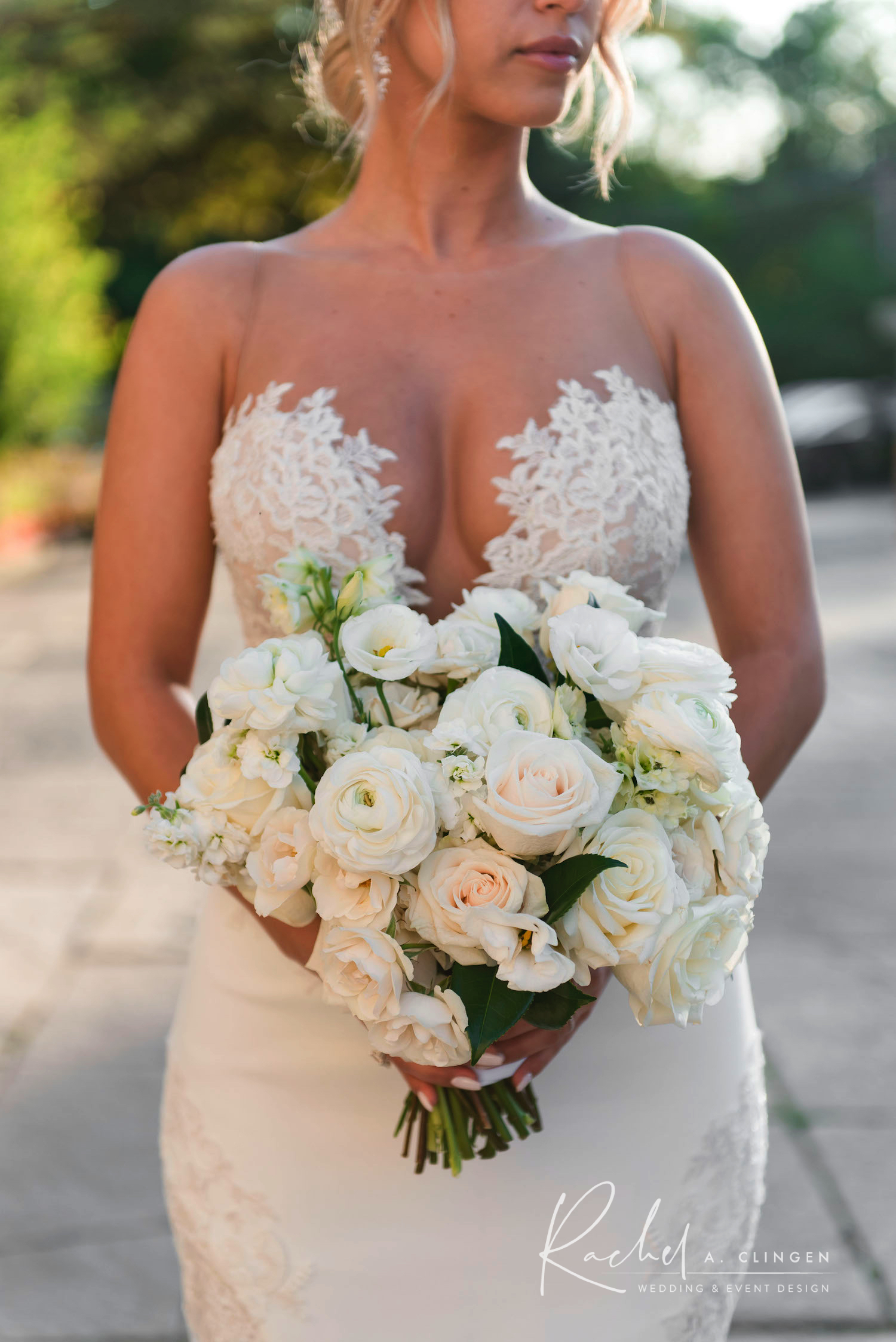 sarah bridal bouquet white flowers