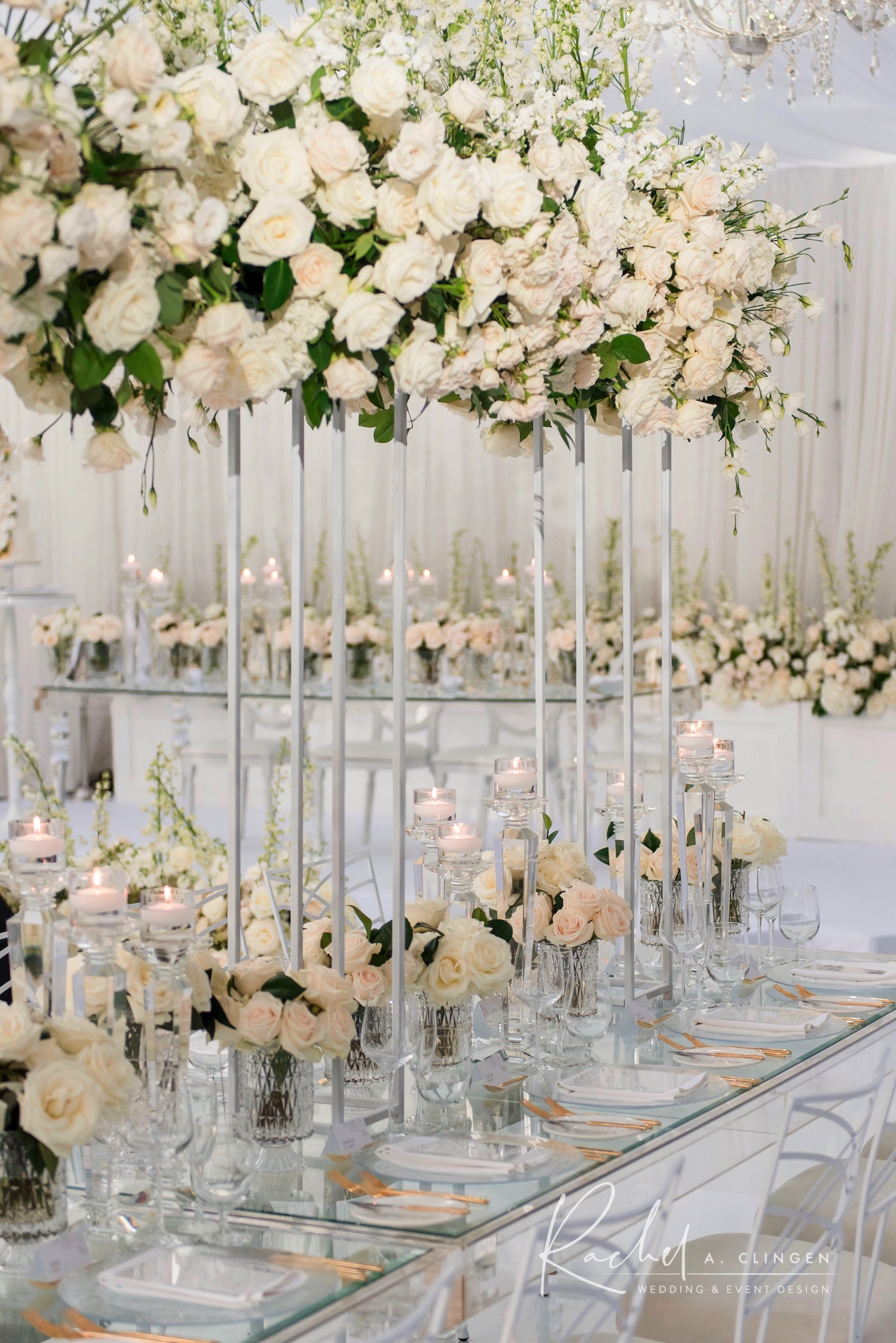white luxury wedding flowers centrepieces toronto