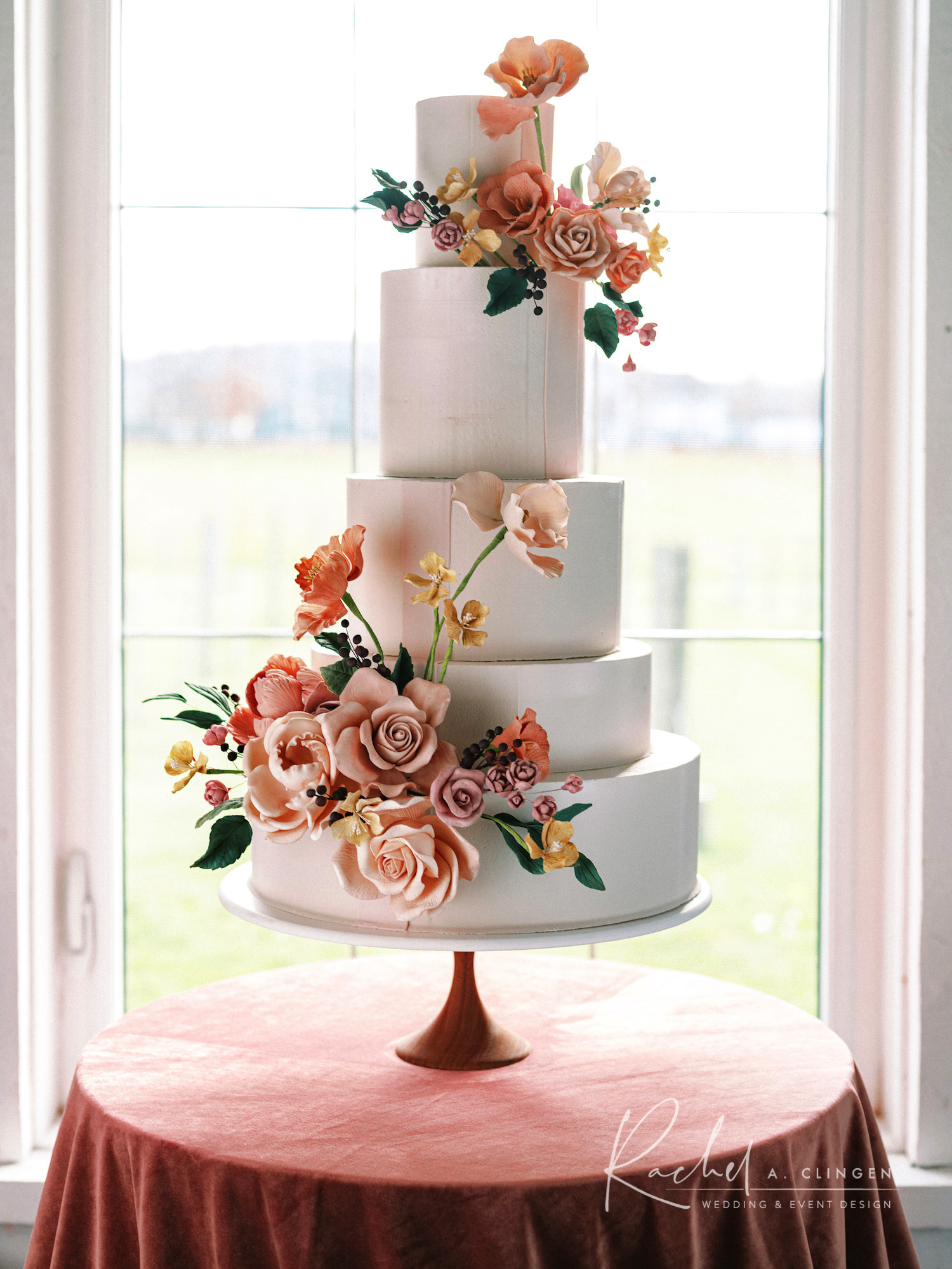 braestone mauve wedding cake