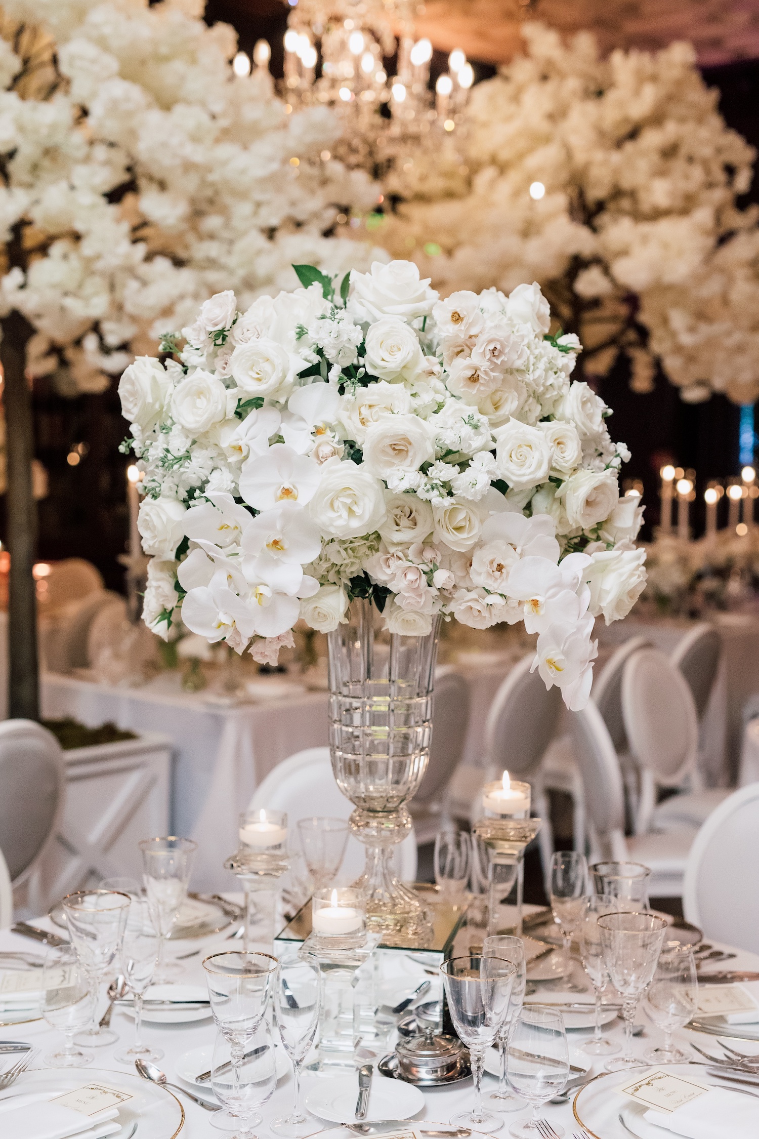luxury wedding flowers toronto white orchid centrepiece