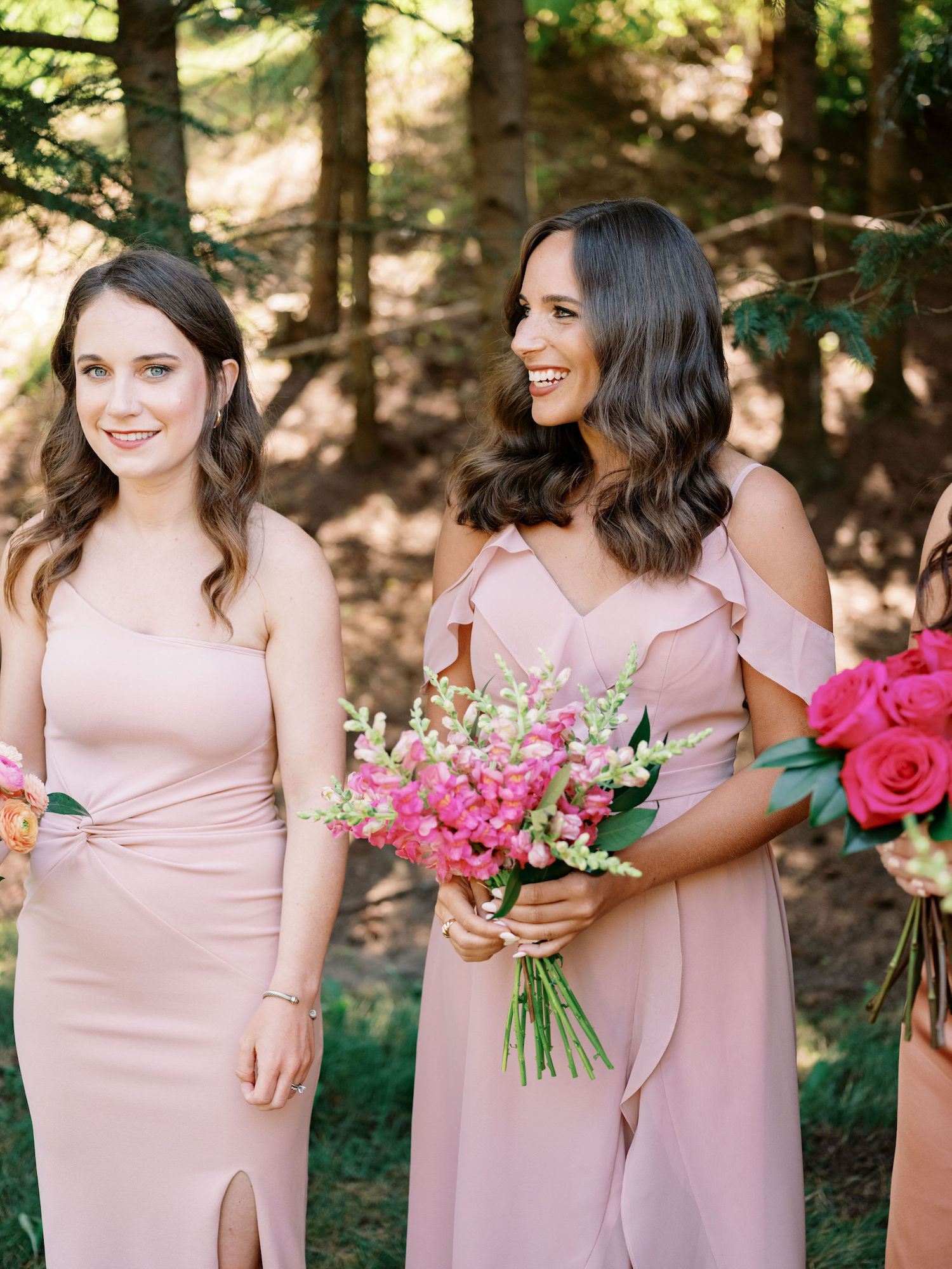 coral pinks bridesmaids