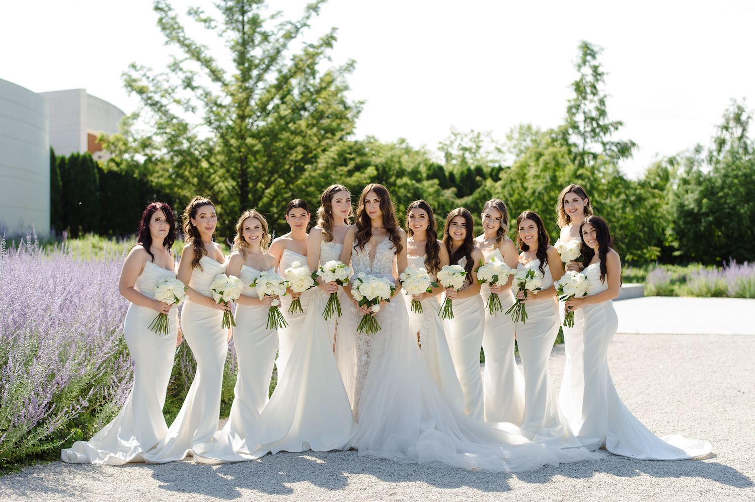 bridesmaids white dresses