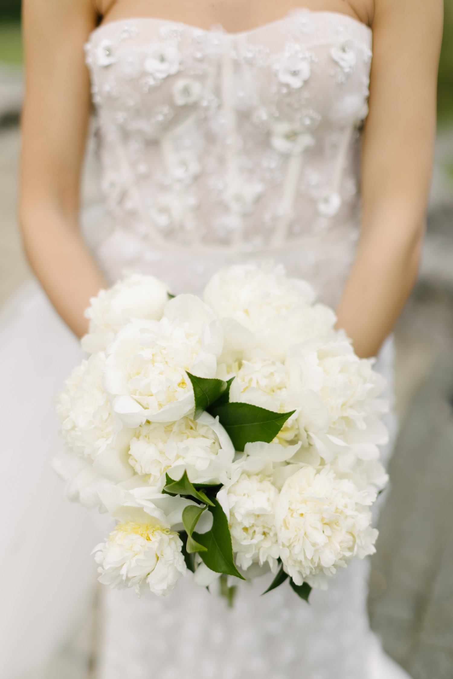white peony bridal bouquet