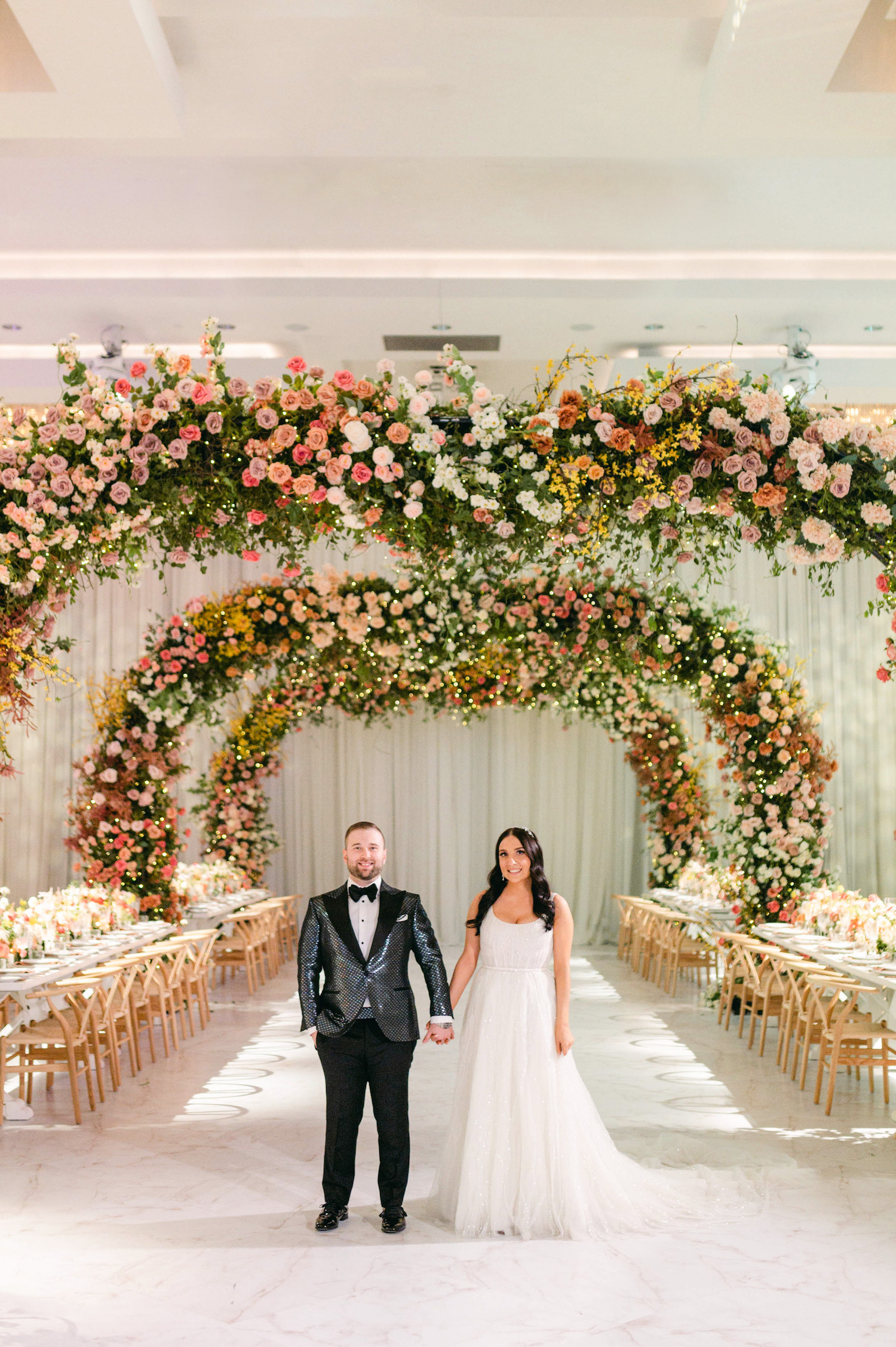 melissa gianfranco wedding flower arches