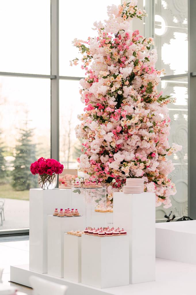 pink flowers bridal shower ideas