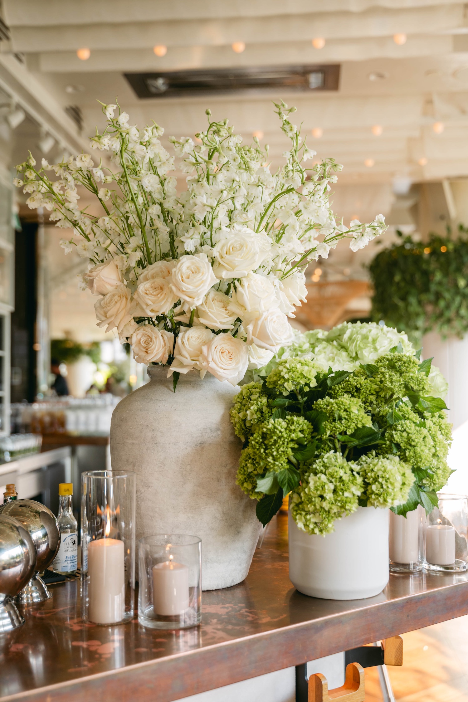 welcome dinner flowers bar